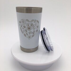 Polar Camel 16 oz. Customized With Floral Heart Pint Tumbler